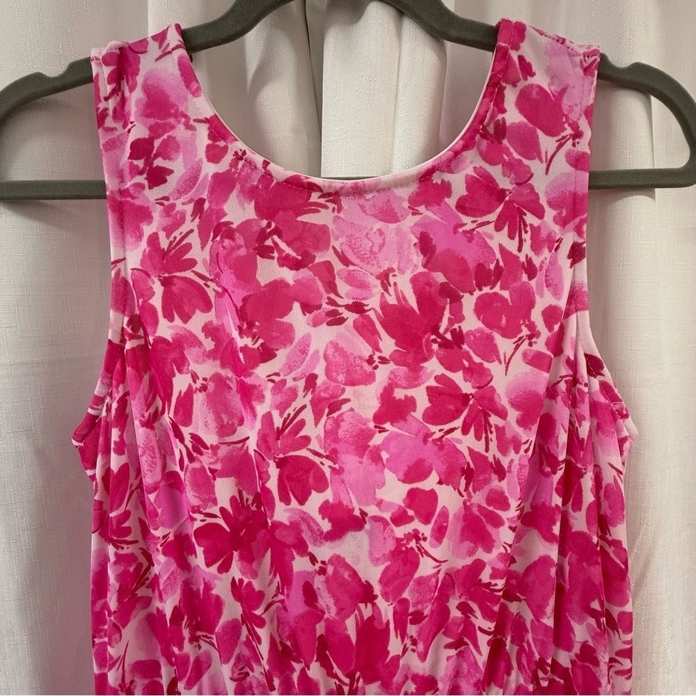 Vince Camuto Pink Floral Tiered Maxi Dress Sleeveless Size Small - Picture 4 of 6